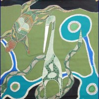 Aboriginal Art Canvas ….       Albert Doughty - Size:121x123cm - H